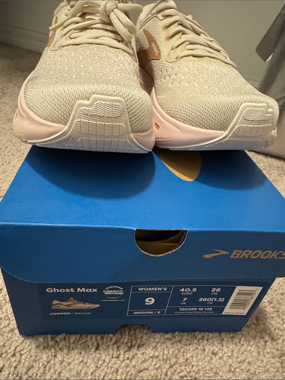 NEVER WORN ! Brooks Women's “Papaya” Running Shoes with Pink and Tan Accents - Picture 3 of 4